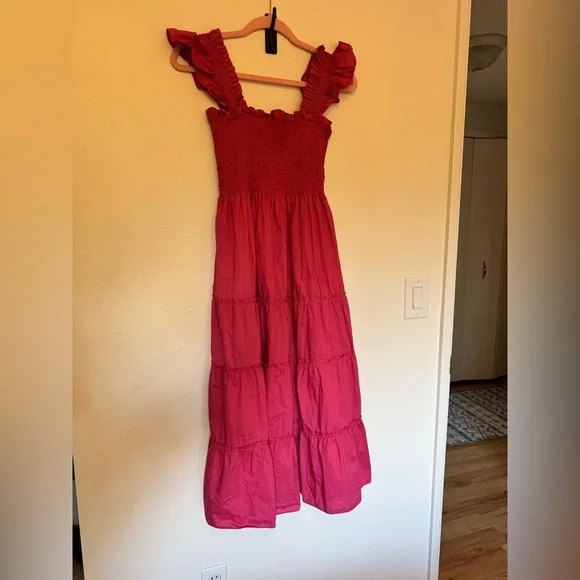 Hill House Pink Spring Transition to Summer Midi Coastal Casual ResortWear Dress - Picture 2 of 8